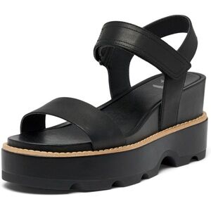 SOREL Women’s Joanie IV Y Strap Wedge Sandals! Black, Sea Salt